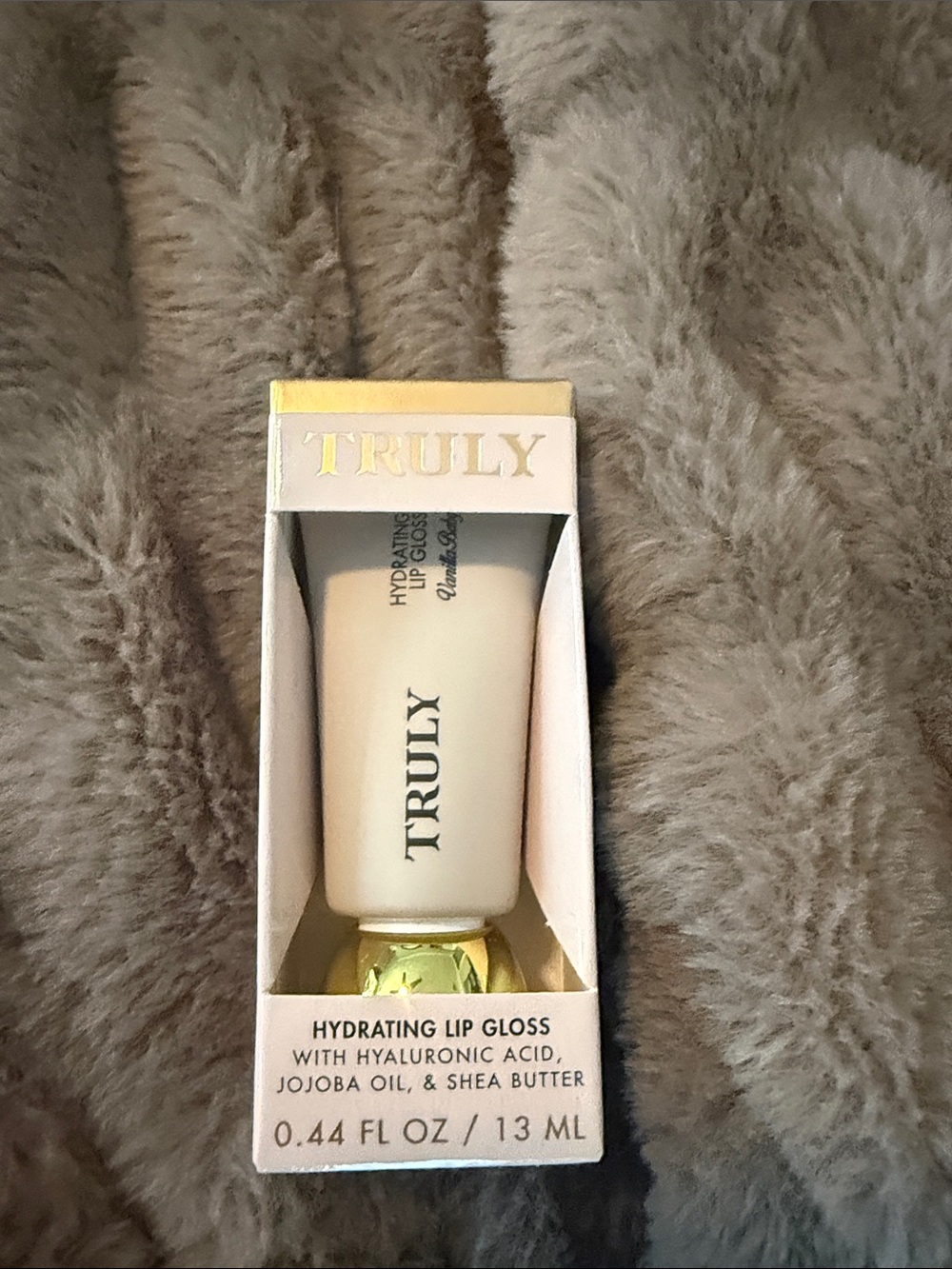 Truly Vanilla Baby Hydrating LipGloss w Hyaluronic Acid, Jojoba Oil,&Shea Butter
